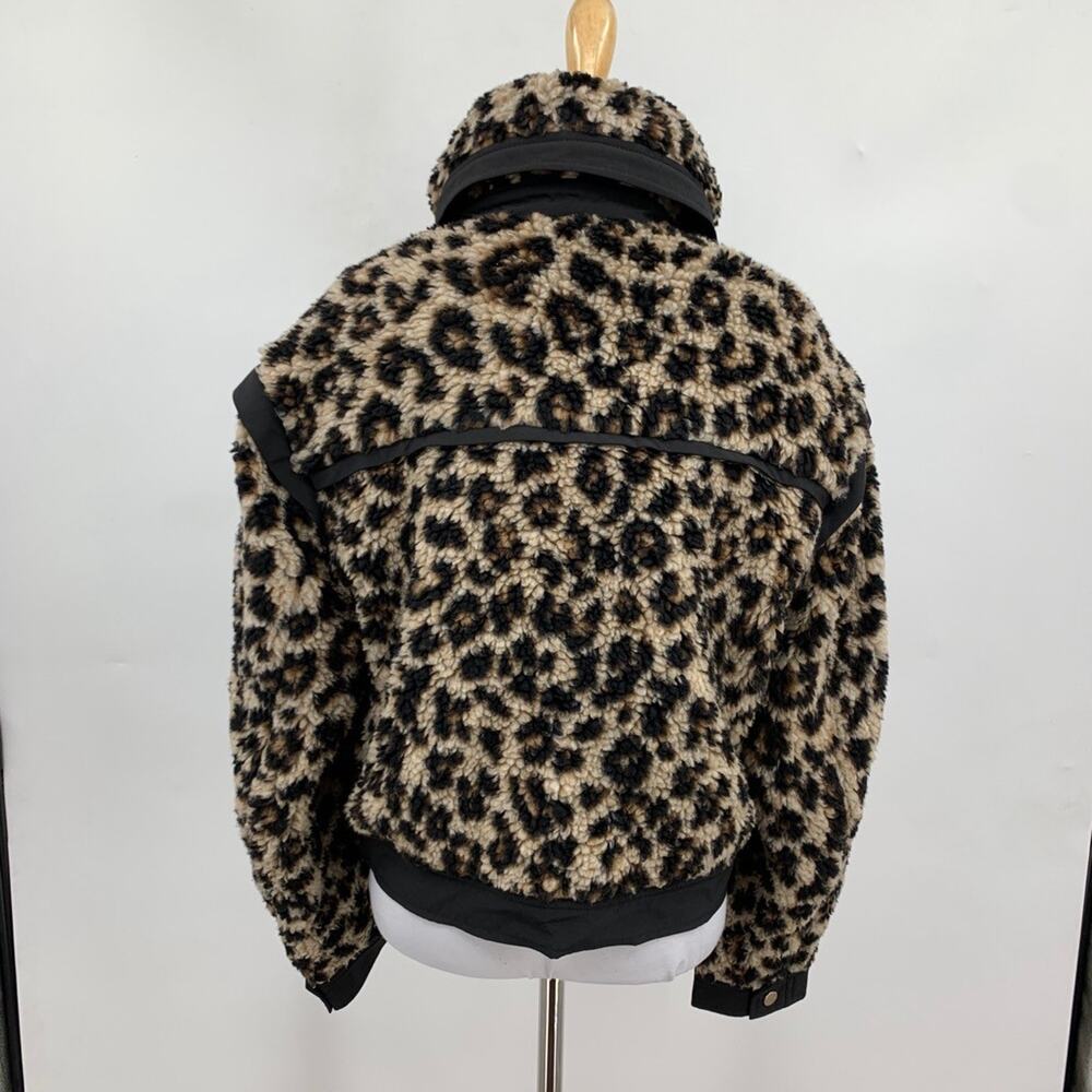 Veronica Beard Jacket Women S Small Anita Animal Print Faux Fur Crop Snap Button - Picture 7 of 15